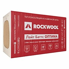 Rockwool Лайт Баттс Оптима  100х600х1000 мм 3 кв.м плотность: 32 кг/м3.