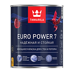 Краска Tikkurila Euro 7 / Евро 7, для стен и потолка, 0,9 л