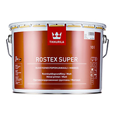 Краска Tikkurila Rostex Super / Тиккурила Ростекс Супер грунт антикоррозийный, светло-серый , 0,9 л